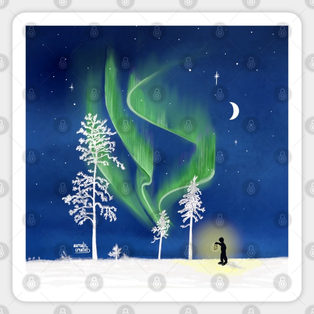 Northern lights flashlight Sticker by Aurealis